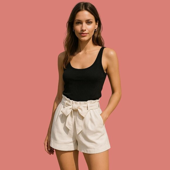 Aritzia Pants - ✨Wilfred by Aritzia Paperbag Waist Shorts w/ Bow | Size 6